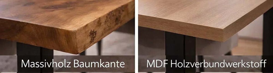 Massivholz - furniert - Vergleich