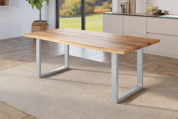 #holzwildeiche-optik #240x100 #u-gestellsilber