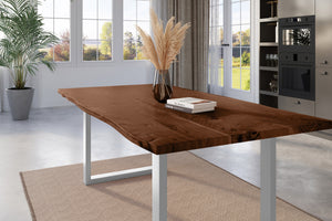 #nussbaumfarben #220x100 #u-gestellsilber