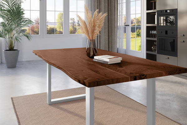 #nussbaumfarben #220x100 #u-gestellsilber