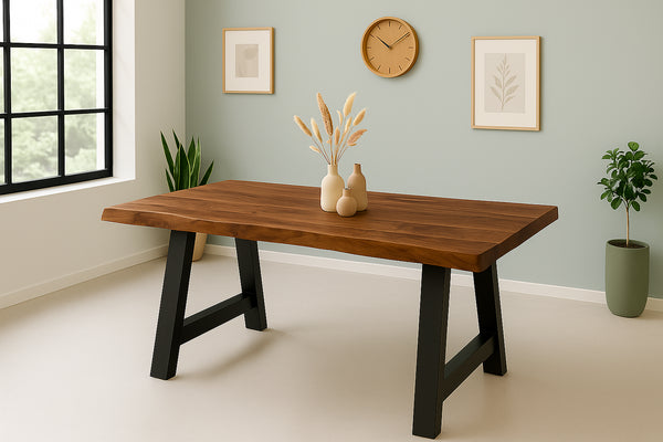 #nussbaumfarben #180x90 #a-gestellschwarz