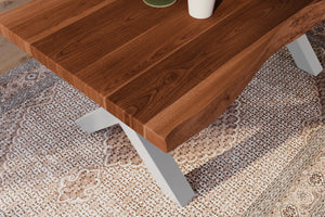 #akazienussbaumfarben #160x85 #x-gestellsilber