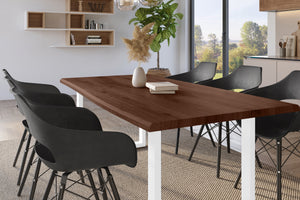 #holznussbaum-optik #200x100 #u-gestellweiß