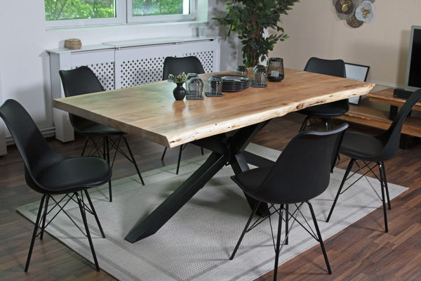 #akazienaturfarben #220x100 #spider-gestellschwarz