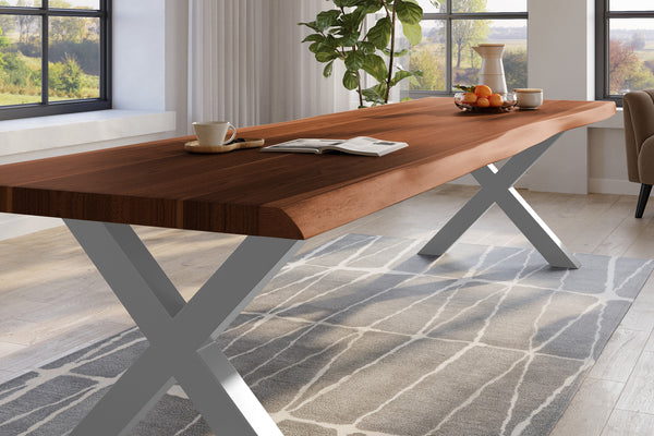 #nussbaumfarben #400x120 #x-gestellsilber