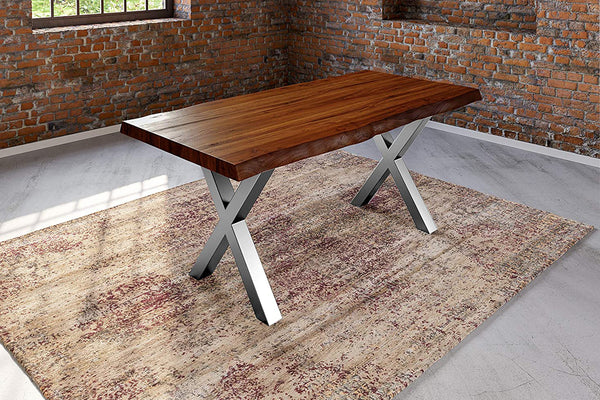 #nussbaumfarben #240x100 #x-gestellsilber