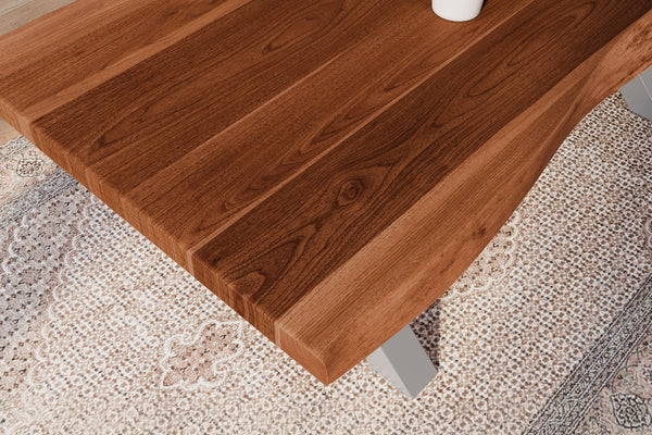 #akazienussbaumfarben #240x100 #x-gestellsilber