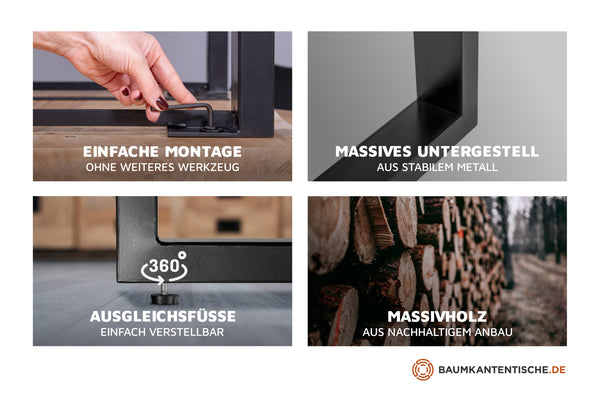 #nussbaumfarben #260x100 #u-gestellschwarz