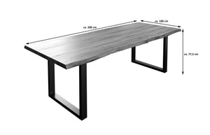 #naturfarben #200x100 #u-gestellsilber