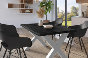 #holzgrau-optik #140x80 #x-gestellsilber