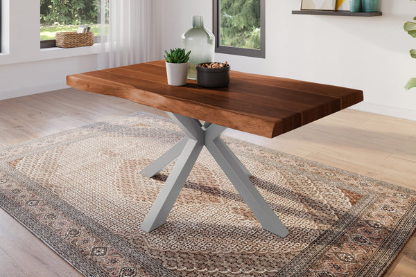 #akazienussbaumfarben #140x80 #spider-gestellsilber