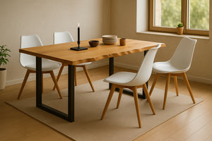#140x80 #u-gestellschwarz #schalenstuhlweiß