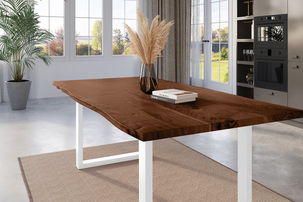 #nussbaumfarben #220x100 #u-gestellweiß