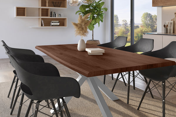 #holznussbaum-optik #220x100 #spider-gestellsilber