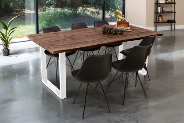 #nussbaumfarben #200x100 #u-gestellweiß