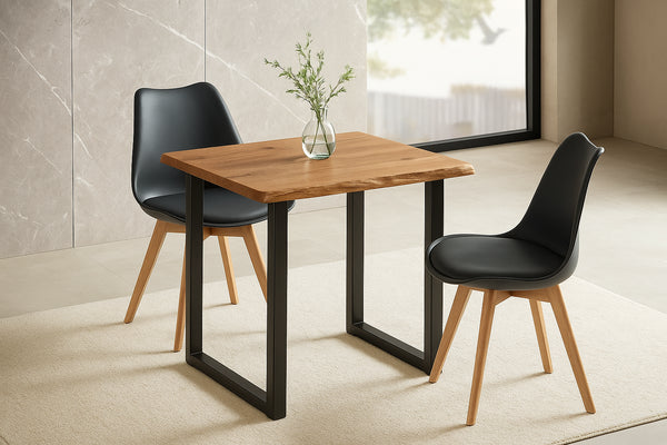 #holzwildeichen-optik #schalenstuhlschwarz