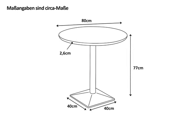 #akazienaturfarben #80x80 #säulen-gestelleckigsilber