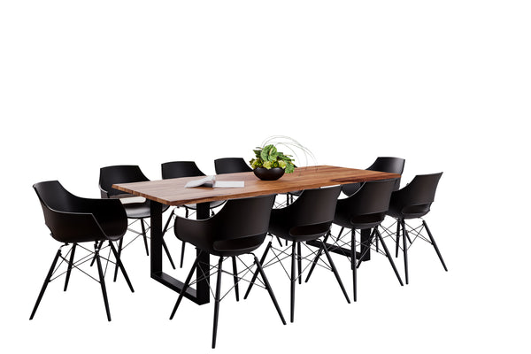 #teakfarben #220x100 #u-gestellschwarz