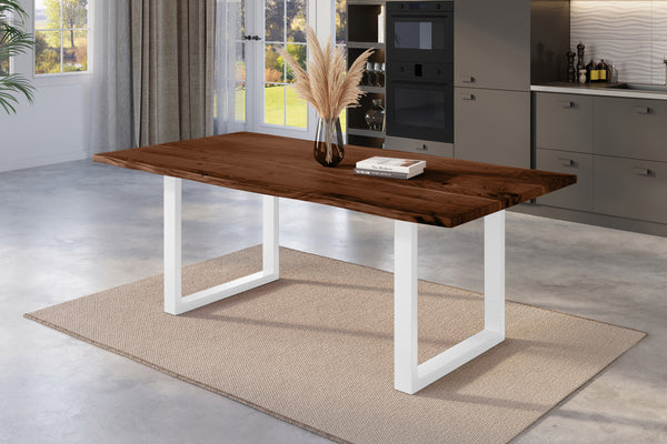 #nussbaumfarben #180x90 #u-gestellweiß