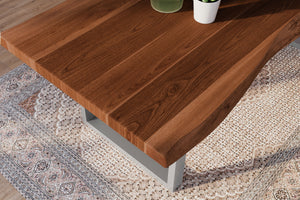 #akazienussbaumfarben #220x100 #u-gestellsilber