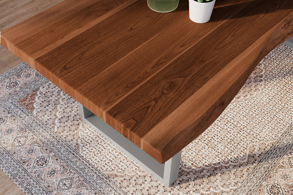 #akazienussbaumfarben #220x100 #u-gestellsilber