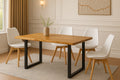 #holzwildeichen-optik #120x80 #schalenstuhlweiß