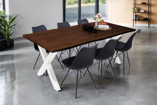 #nussbaumfarben #200x100 #x-gestellweiß