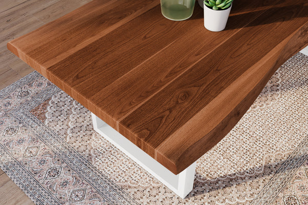 #akazienussbaumfarben #240x100 #u-gestellweiß