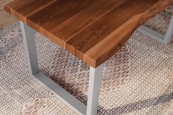 #akazienussbaumfarben #140x80 #u-gestellsilber