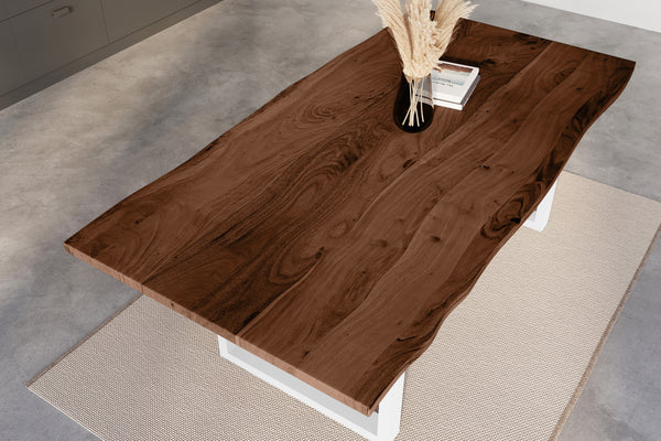 #nussbaumfarben #220x100 #u-gestellweiß