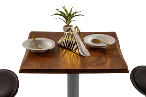 #akazienussbaumfarben #80x80 #säulen-gestelleckigsilber