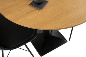 #eichenaturfarbengeölt #90x90 #säulen-gestelleckigschwarz