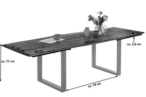 #nussbaumfarben #140(220)x90 #u-gestellsilber