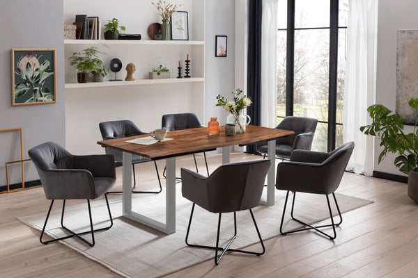 #nussbaumfarben #180(280)x90 #u-gestellsilber
