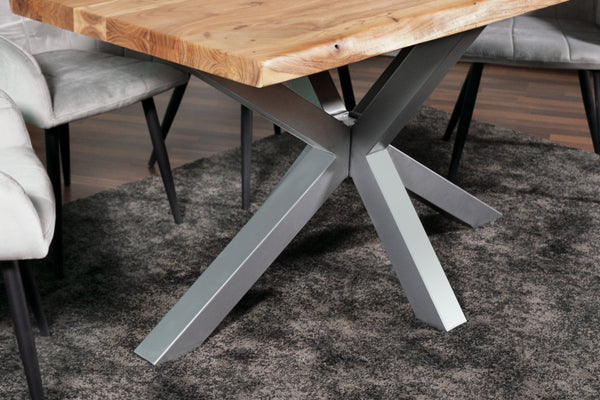 #akazienaturfarben #140x80 #spider-gestellsilber