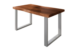 #akazienussbaumfarben #140x80 #u-gestellsilber