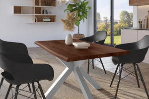 #holznussbaum-optik #140x80 #spider-gestellsilber