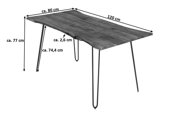 #nussbaumfarben #120x80 #hairpin-gestellschwarz