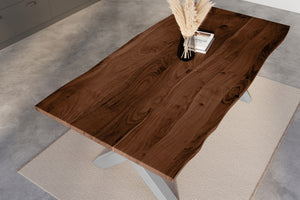 #nussbaumfarben #220x100 #x-gestellsilber