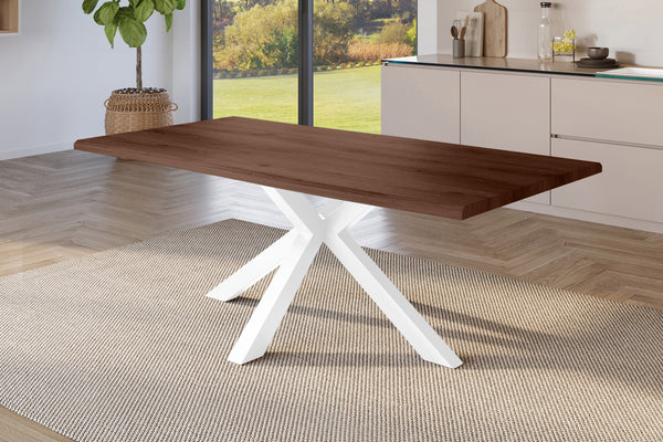 #holznussbaum-optik #180x90 #spider-gestellweiß