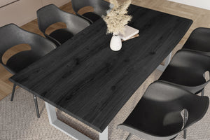 #holzgrau-optik #200x100 #u-gestellsilber