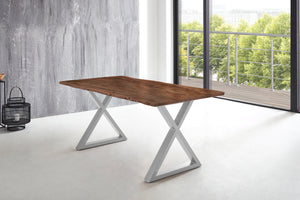 #nussbaumfarben #180x90 #x-gestellsilber