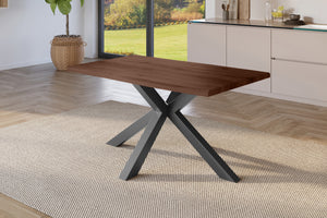 #holznussbaum-optik #140x80 #spider-gestellschwarz