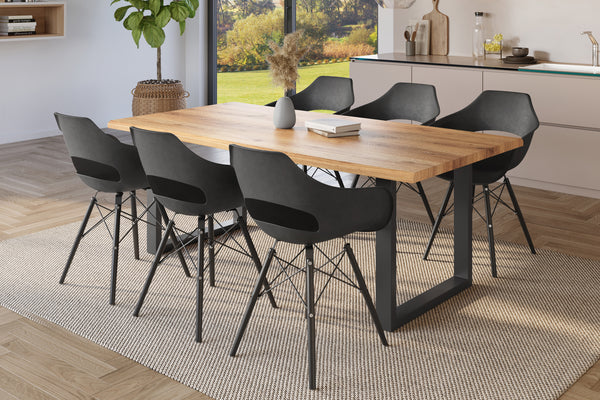 #holzwildeiche-optik #220x100 #u-gestellschwarz