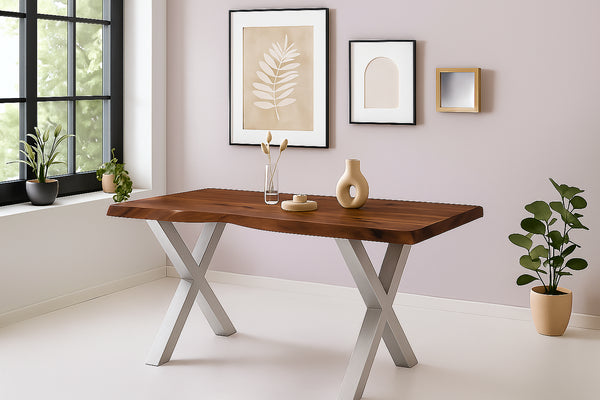 #nussbaumfarben #160x85 #x-gestellsilber