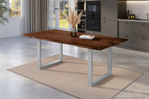 #nussbaumfarben #220x100 #u-gestellsilber