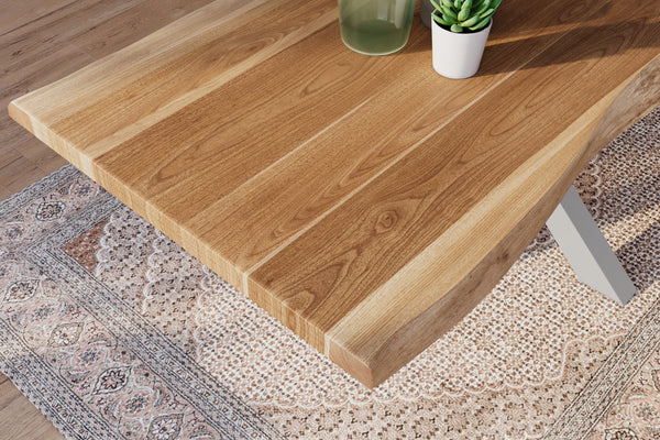 #akazienaturfarben #200x100 #spider-gestellsilber