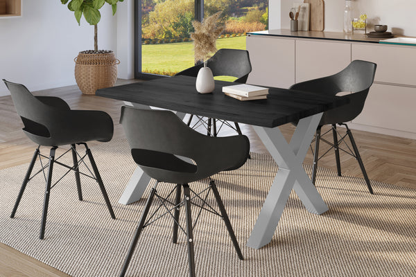 #holzgrau-optik #140x80 #x-gestellsilber