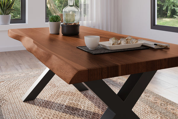 #akazienussbaumfarben #180x90 #x-gestellschwarz