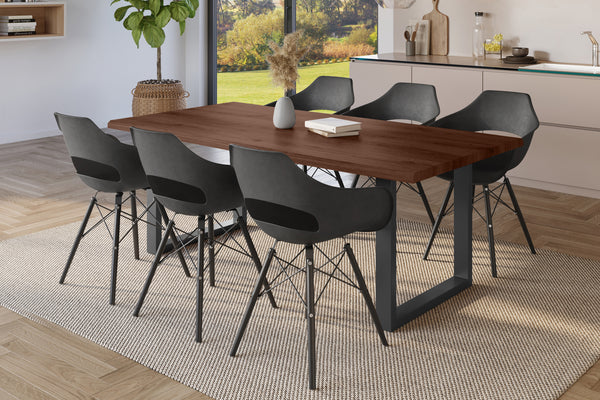 #holznussbaum-optik #180x90 #u-gestellschwarz
